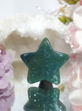 Load image into Gallery viewer, Star Car Clip Moss Agate Stone Crystal Carving Stone

Inspires Joy and Grounding

Lovely Star Moss Agate Crystal Car Clip.  Decorative Clip for Car Vent. 
