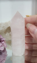 Load image into Gallery viewer, Pink Calcite Crystal Tower Point Stone

INSPIRES PEACE &amp; COMPASSION

Lovely Pink Calcite crystal point tower. 


