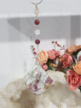 Load image into Gallery viewer, LOVE WITHIN - SELF LOVE | COMPASSION - Pink Tourmaline Crystal Rough Silver Wired Crystal Energy Enhancer© / Hanger / Sun Catcher / Ornament 200mm
