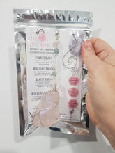 Load image into Gallery viewer, the-love-bomb-rose-quartz-freeform-crystal-energy-enhancer-hanger-ornament-sun catcher
