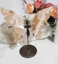 Load image into Gallery viewer, Butterfly-Wings-on-Stand-Flower-Agate-Crystal-Stone-Moonlight-Crystals-Australia
