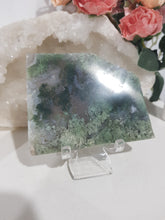 Load image into Gallery viewer, Moss-Agate-Slab-on-Stand-Crystal-Stone-Moonlight-Crystals-Australia

