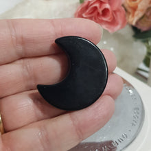Load image into Gallery viewer, Moon Crescent Black Obsidian Crystal Carving 30mm 6 SCUFF
