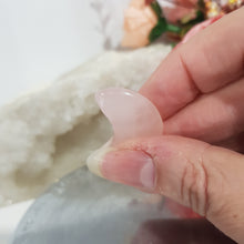Load image into Gallery viewer, Moon Rose Crescent Quartz crystal carving 30mm 6 CHIPPED EDGE
