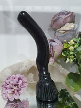 Load image into Gallery viewer, Witches Broom Black Obsidian Crystal Carving Stone 130mm | Protection and Balance
