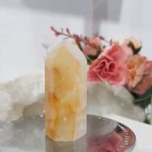 Load image into Gallery viewer, Golden Healer Crystal Point Tower Stone 60mm 3 CRACK
