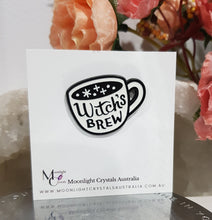 Load image into Gallery viewer, WITCHES BREW pin lapel badge brooch Acrylic Jewellery 30mm FUNNY CUTE
