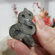 Load image into Gallery viewer, bat-silver-sheen-obsidian-crystal-carving-stone-moonlight-crystals-australia
