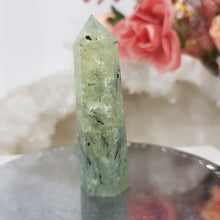 Load image into Gallery viewer, Prehnite crystal point tower gemstone stone 55mm 7
