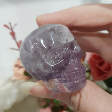 Load image into Gallery viewer, skull amethyst crystal carving
