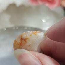 Load image into Gallery viewer, Moon Flower Agate Crystal Carving Stone 30mm 3 ROUGH EDGE ON TOP
