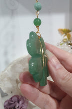 Load image into Gallery viewer, LUCKY FOUR-LEAF CLOVER BLESSINGS" Handcrafted Aventurine Crystal Carving Gold Stone Crystal Energy Enhancer© / Hanger / Ornament / Suncatcher 

Promotes GOOD FORTUNE | HOPE | MAGIC | PROTECTION

A four-leaf clover Symbolises good luck and abundance. It is believed if you hold a four-leaf clover you will gain the ability to see fairies and leprechauns and find their treasures. 

Beautiful Aventurine four-leaf clover crystal carving beaded with Amazonite, Aventurine and Quartz. Wire wrapped in Gold. 
