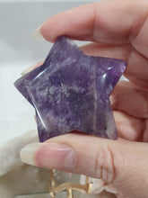 Load image into Gallery viewer, Star Amethyst Crystal Carving Stone on Stand 

Inspires Intuition

Gorgeous Amethyst Star Crystal Carving Stone on stand. 
