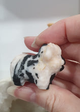 Load image into Gallery viewer, Highland Cow Zebra Agate Animal Crystal Carving Stone

Promotes Clarity and Communication

Beautiful Zebra Agate Highland Cow Crystal Carving.    
