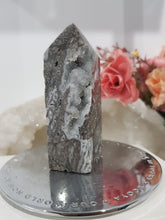 Load image into Gallery viewer, Black Sphalerite Crystal Point Tower Stone 80mm 14 BROKEN TIP
