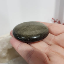 Load image into Gallery viewer, golden obsidian crystal palm stone
