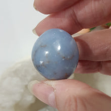 Load image into Gallery viewer, Angelite Crystal Tumble Stone 26mm 5 inclusions
