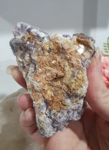 Load image into Gallery viewer, Lepidolite Raw Specimen Crystal Stone .

STONE OF TRANSITION

Beautiful Lepidolite raw crystal specimen stone.  this is stunning. crystals embedded in stone so so lovely.     
