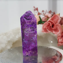 Load image into Gallery viewer, Titanium Aura Sphalerite Crystal Point Tower Stone 66mm 5 SLIGHT LEAN
