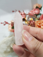 Load image into Gallery viewer, Rose Quartz Crystal Point Stone 55mm 17 - BROKEN TIP
