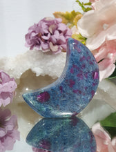 Load image into Gallery viewer, Lovely Moon Ruby in Kyanite Crystal Carving Stone. This is Freestanding. Inspires communication and manifestation.
