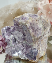 Load image into Gallery viewer, Lepidolite Raw Specimen Crystal Stone .

STONE OF TRANSITION

Beautiful Lepidolite raw crystal specimen stone.  this is stunning. crystals embedded in stone so so lovely.     
