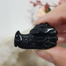 Load image into Gallery viewer, Dragon Head Black Obsidian crystal Carving Stone 35mm
