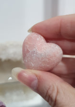 Load image into Gallery viewer, Puffy Heart Pink Opal Crystal Carving Stone | Inspires Compassion and Peace 

Gorgeous cute Pink Opal Puffy Heart Crystal Carving Stone. 
