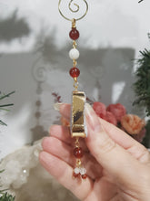 Load image into Gallery viewer, FIRE AND ICE - PASSION | POWER - Druzy Quartz Gold Wired Stone Crystal Energy Enhancer© / Hanger / Sun Catcher 180mm 1
