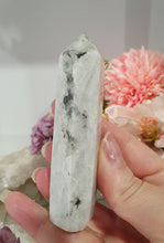 Load image into Gallery viewer, Lovely Rainbow Moonstone crystal point. this is beautiful but is a little wobbly!



