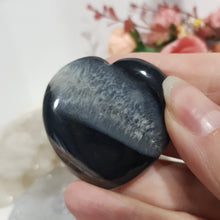 Load image into Gallery viewer, Heart Black Agate Crystal Carving on Stand Stone 40mm 4
