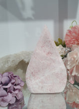 Load image into Gallery viewer, Pink Opal Flames Tower Crystal Carving Stone 

Inspires Compassion and Nurturing

Beautiful Pink Opal Crystal Flame Tower Stone Carving.     
