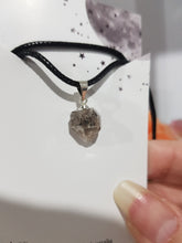 Load image into Gallery viewer, Herkimer Diamond crystal pendant with black cord P201
