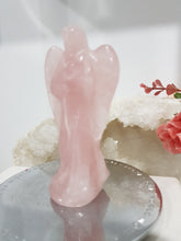 Load image into Gallery viewer, Angel Rose Quartz Crystal Carving Stone 80mm 6 CHIP ON WING
