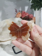 Load image into Gallery viewer, Carnelian Butterfly Crystal Carving Stone on Stand 120mm
