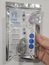 Load image into Gallery viewer, DIVINE GUIDANCE - CONNECTION / BALANCE / SPIRITUALITY - Apophyllite Raw Specimen Silver Wired Crystal Energy Enhancer© / Hanger / Ornament / Sun Catcher 200mm EE61
