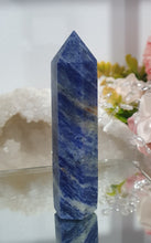 Load image into Gallery viewer, SECONDS STOCK  Sodalite Crystal Point Tower Stone

Inspires Self Esteem 

THIS POINT IS A BIT WOBBLY

Lovely Sodalite point tower.  its a tad wobbly


