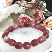 Load image into Gallery viewer, strawberry quartz nugget bracelet
