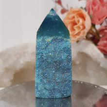 Load image into Gallery viewer, Blue-Titanium-Aura-Sphalerite-Crystal-Tower
