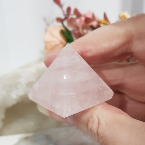 pyramid rose quartz crystal carving