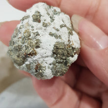 Load image into Gallery viewer, Pyrite in Quartz Crystal Cluster Stone 35mm 2 GORGEOUS!
