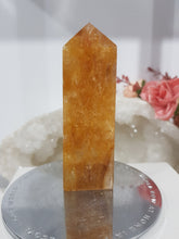 Load image into Gallery viewer, Golden Healer Crystal Point Tower Stone 100mm small scratch
