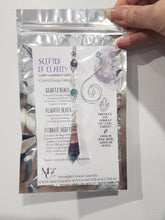 Load image into Gallery viewer, SCEPTOR OF CLARITY - Fluorite Sceptor Silver Wired Crystal Energy Enhancer© / Hanger / Ornament / Sun Catcher 170mm EE78
