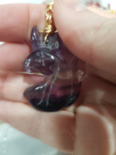 Load image into Gallery viewer, CLARITY / CONCENTRATION / DECISION MAKING - Fluorite Crystal Unicorn Gold Wired Energy Enhancer / Hanger / Sun Catcher 175mm EE39  UNICORN FACE A LITTLE SCUFFED
