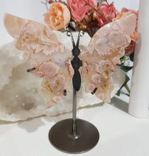 Load image into Gallery viewer, Butterfly Wings on Stand Flower Agate Crystal carving gemstone stone 130mm 1
