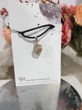 Load image into Gallery viewer, Herkimer Diamond crystal pendant with black cord P200
