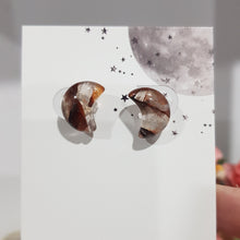 Load image into Gallery viewer, moon fire quartz stud earrings

