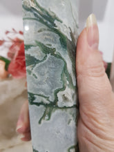 Load image into Gallery viewer, Moss Agate Crystal Tower Gemstone stone 140mm 22 DRUZY!
