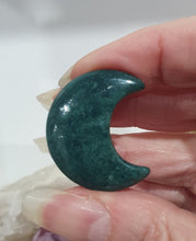 Load image into Gallery viewer, Moon Car Clip Moss Agate Stone Crystal Carving Stone

Inspires Transformation and Grounding

Moon Crystal Car Clip.  Decorative Clip for Car Vent. 
