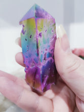 Load image into Gallery viewer, Pink-Titanium-Aura-Sphalerite-crystal-tower

